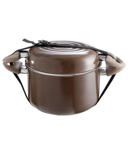 SET PENTOLE DA CAMPEGGIO BRUNNER "CHOCOLATE 7+1 Ø 20" IN ALLUMINIO ANTIADERENTE