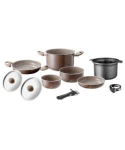 SET PENTOLE DA CAMPEGGIO BRUNNER "CHOCOLATE 9+1 Ø 22" IN ALLUMINIO ANTIADERENTE