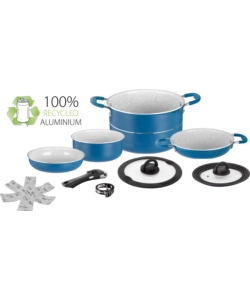 SET PENTOLE DA CAMPEGGIO BRUNNER "CAREZZA 7+1 Ø 22" IN ALLUMINIO