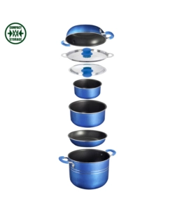SET PENTOLE DA CAMPEGGIO BRUNNER "SKIPPER 8+1 Ø 20" IN ALLUMINIO ANTIADERENTE