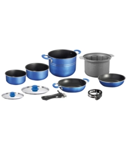 SET PENTOLE DA CAMPEGGIO BRUNNER "SKIPPER 9+1 Ø 22" IN ALLUMINIO ANTIADERENTE