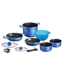 SET PENTOLE DA CAMPEGGIO BRUNNER "SKIPPER 9+1 Ø 24" IN ALLUMINIO ANTIADERENTE