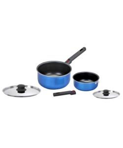 SET PENTOLE DA CAMPERGGIO BRUNNER "SKIPPER 6" IN ALLUMINIO ANTIADERENTE
