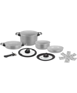 SET PENTOLE DA CAMPEGGIO BRUNNER "FUSION 7+1 Ø 22" IN ALLUMINIO E ANTIADERENTE