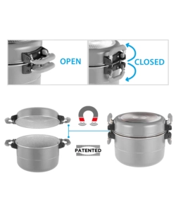 SET PENTOLE DA CAMPEGGIO BRUNNER "FUSION 7+1 Ø 22" IN ALLUMINIO E ANTIADERENTE