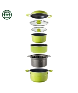 SET PENTOLE DA CAMPEGGIO BRUNNER "JUNIPER NG 8+1 Ø 22" IN ALLUMINIO ANTIADERENTE