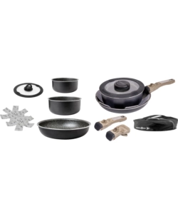 SET PENTOLE DA CAMPERGGIO BRUNNER "PIRATE SPACEMASTER Ø 26" IN ALLUMINIO ANTIADERENTE