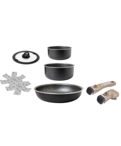 SET PENTOLE DA CAMPERGGIO BRUNNER "PIRATE SPACEMASTER Ø 26" IN ALLUMINIO ANTIADERENTE