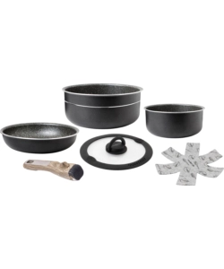 SET PENTOLE DA CAMPERGGIO BRUNNER "PIRATE SPACEMASTER Ø 22" IN ALLUMINIO ANTIADERENTE