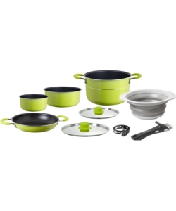 SET PENTOLE DA CAMPEGGIO BRUNNER "JUNIPER NG 8+1 Ø 24" IN ALLUMINIO ANTIADERENTE