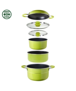 SET PENTOLE DA CAMPEGGIO "JUNIPER NG 7+1 Ø 20" IN ALLUMINIO ANTIADERENTE