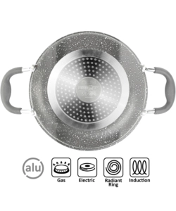 SET PENTOLE DA CAMPEGGIO "GOURMET ROCK NG 9+1 Ø 22 CM" IN ALLUMINIO ANTIADERENTE