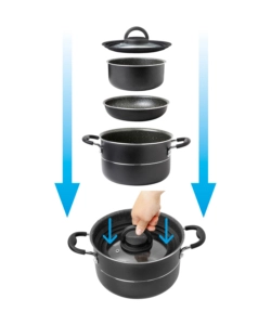 SET PENTOLE DA CAMPEGGIO BRUNNER "PIRATE NG 7+1 Ø 20" IN ALLUMINIO ANTIADERENTE