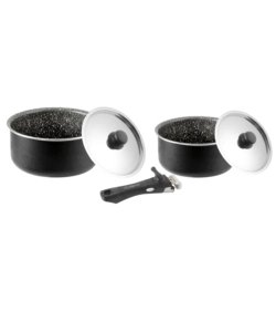 SET 2 CASSERUOLE DA CAMPERGGIO BRUNNER "PIRATE POT 5" IN ALLUMINIO ANTIADERENTE