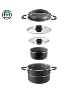 SET PENTOLE DA CAMPERGGIO BRUNNER "PIRATE 6+1 Ø 18" IN ALLUMINIO ANTIADERENTE