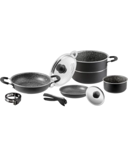 SET PENTOLE DA CAMPERGGIO BRUNNER "PIRATE 7+1 Ø 20" IN ALLUMINIO ANTIADERENTE