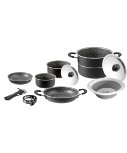 SET PENTOLE DA CAMPERGGIO BRUNNER "PIRATE 9+1 Ø 24" IN ALLUMINIO ANTIADERENTE