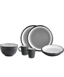 SET 8 STOVIGLIE DA CAMPEGGIO BRUNNER "GRANYTE" IN MELAMINA ANTISCIVOLO