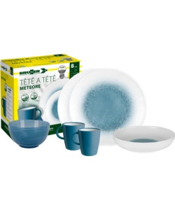 SET 8 STOVIGLIE DA CAMPEGGIO BRUNNER "METEORE" IN STONE TOUCH ANTISCIVOLO