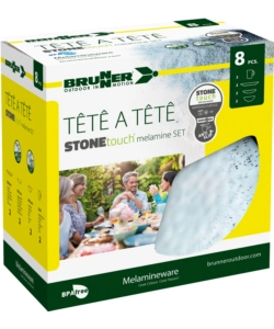 SET 8 STOVIGLIE DA CAMPEGGIO BRUNNER "AMALFI" IN STONE TOUCH ANTISCIVOLO
