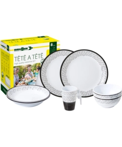 SET 8 STOVIGLIE DA CAMPEGGIO BRUNNER "PRALIN" IN MELAMINA ANTISCIVOLO