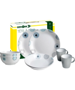 SET 8 STOVIGLIE DA CAMPEGGIO BRUNNER "DEEP SEA" IN MELAMINA ANTISCIVOLO