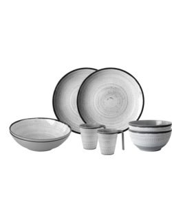 SET 8 STOVIGLIE DA CAMPEGGIO BRUNNER "TIVOLI" IN MELAMINA ANTISCIVOLO
