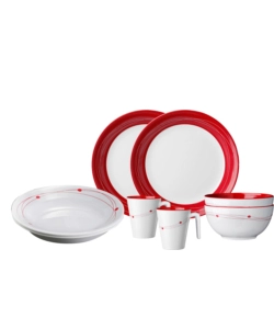 SET 8 STOVIGLIE DA CAMPEGGIO BRUNNER "COSMIC" IN MELAMINA ANTISCIVOLO