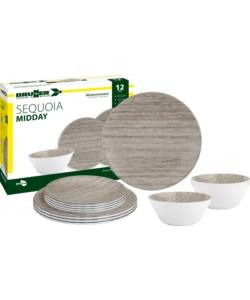 SET 12 STOVIGLIE DA CAMPEGGIO BRUNNER "SEQUOIA" IN MELAMINA