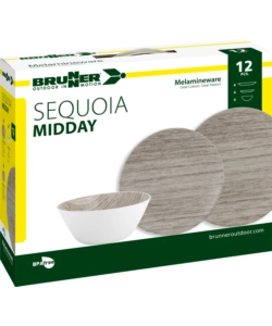 SET 12 STOVIGLIE DA CAMPEGGIO BRUNNER "SEQUOIA" IN MELAMINA