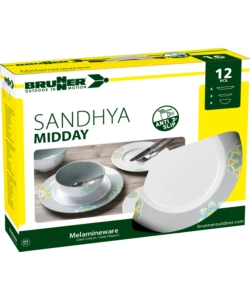 SET 12 STOVIGLIE DA CAMPEGGIO BRUNNER "SANDHYA" IN MELAMINA ANTISCIVOLO