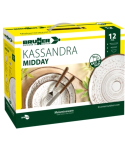SET 12 STOVIGLIE DA CAMPEGGIO BRUNNER "KASSANDRA" IN MELAMINA ANTISCIVOLO