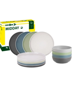 SET 12 STOVIGLIE DA CAMPEGGIO BRUNNER "DOLOMIT" IN STONE TOUCH ANTISCIVOLO