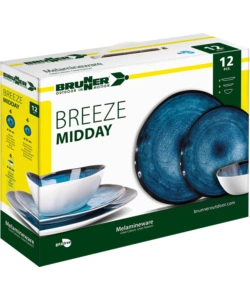 SET 12 STOVIGLIE DA CAMPEGGIO BRUNNER "BREEZE" IN MELAMINA