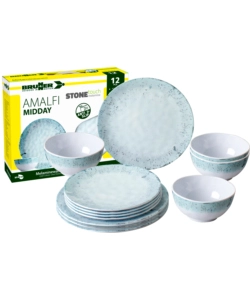 SET 12 STOVIGLIE DA CAMPEGGIO BRUNNER "AMALFI" IN MELAMINA