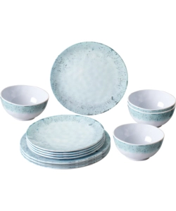 SET 12 STOVIGLIE DA CAMPEGGIO BRUNNER "AMALFI" IN MELAMINA