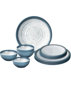 SET 12 STOVIGLIE DA CAMPEGGIO BRUNNER "TUSCANY" IN STONE TOUCH ANTISCIVOLO