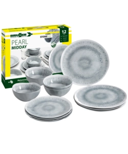 SET 12 STOVIGLIE DA CAMPEGGIO BRUNNER "PEARL" IN STONE TOUCH ANTISCIVOLO