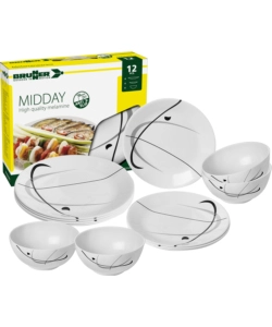 SET 12 STOVIGLIE DA CAMPEGGIO BRUNNER "SERENADE" IN MELAMINA ANTISCIVOLO