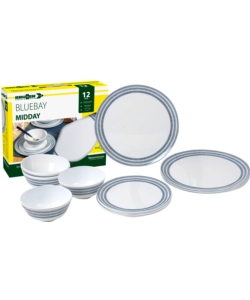 SET 12 STOVIGLIE DA CAMPEGGIO BRUNNER "BLUEBAY" IN MELAMINA