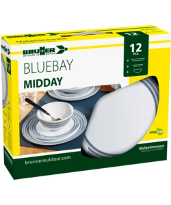 SET 12 STOVIGLIE DA CAMPEGGIO BRUNNER "BLUEBAY" IN MELAMINA