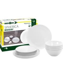 SET 12 STOVIGLIE DA CAMPEGGIO BRUNNER "SPHERICA" IN MELAMINA ANTISCIVOLO