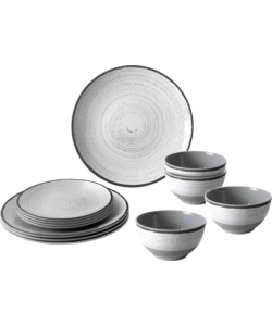 SET 12 STOVIGLIE DA CAMPEGGIO BRUNNER "TIVOLI" IN MELAMINA ANTISCIVOLO