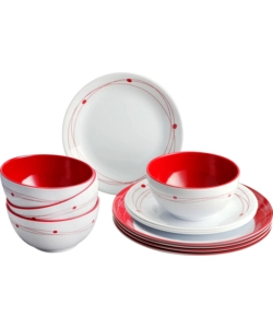 SET 12 STOVIGLIE DA CAMPEGGIO BRUNNER "COSMIC" IN MELAMINA ANTISCIVOLO