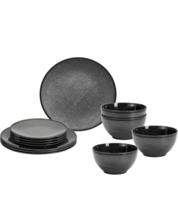 SET 12 STOVIGLIE DA CAMPEGGIO BRUNNER "COTTERY" IN MELAMINA ANTISCIVOLO