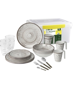 SET 36 STOVIGLIE DA CAMPEGGIO BRUNNER "KASSANDRA" IN MELAMINA ANTISCIVOLO