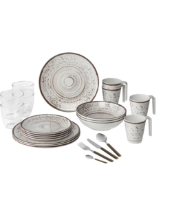 SET 36 STOVIGLIE DA CAMPEGGIO BRUNNER "KASSANDRA" IN MELAMINA ANTISCIVOLO