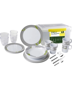 SET 36 STOVIGLIE DA CAMPEGGIO BRUNNER "TULIP" IN MELAMINA