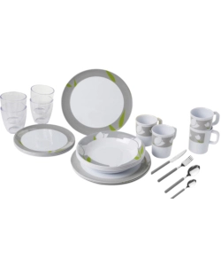 SET 36 STOVIGLIE DA CAMPEGGIO BRUNNER "TULIP" IN MELAMINA