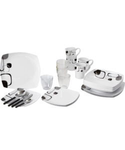 SET 36 STOVIGLIE DA CAMPEGGIO BRUNNER "ENIGMA" IN MELAMINA